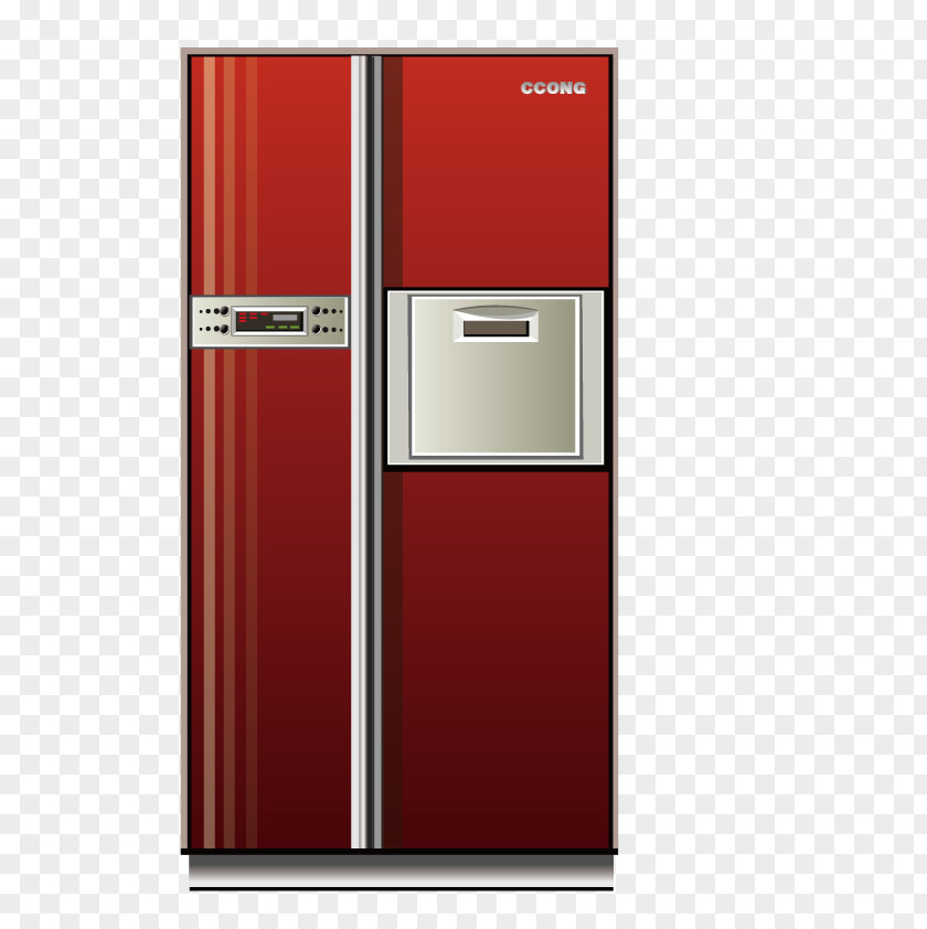 Vector Red Refrigerator Home Appliance Download PNG