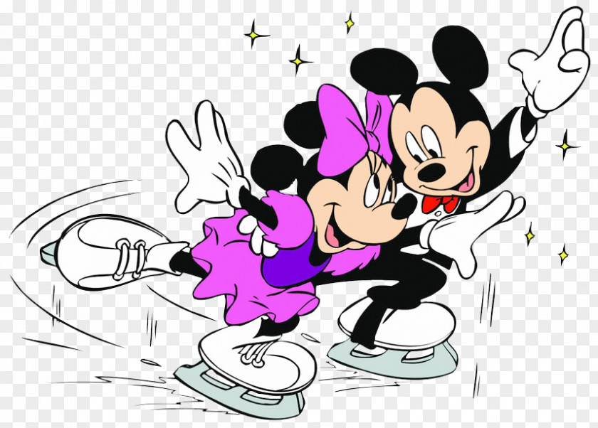 Pictures Of Ice Skating Minnie Mouse Mickey Figure Clip Art PNG