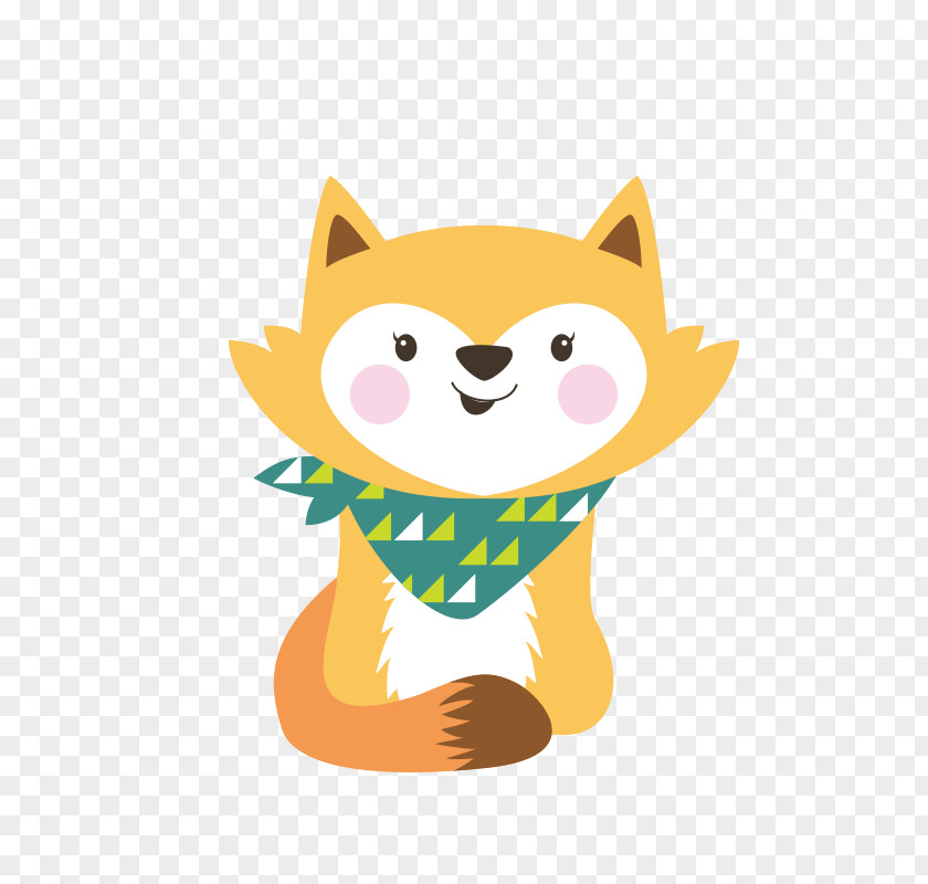 Yellow Cartoon Cute Fox Decoration Pattern Comics PNG