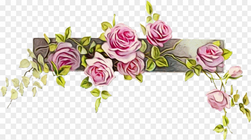 Artificial Flower Hybrid Tea Rose Watercolor Floral Background PNG
