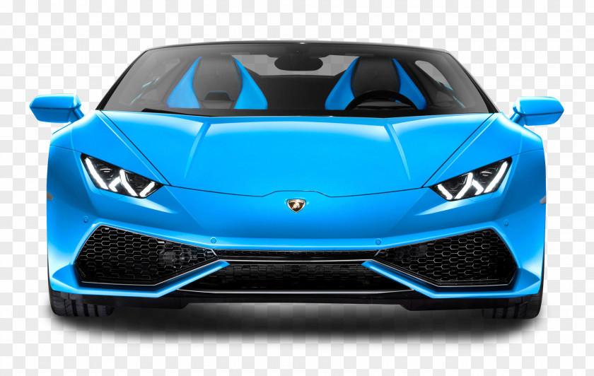 Blue Lamborghini Huracan LP 610 4 Spyder Front View Car 2018 2017 Aventador PNG