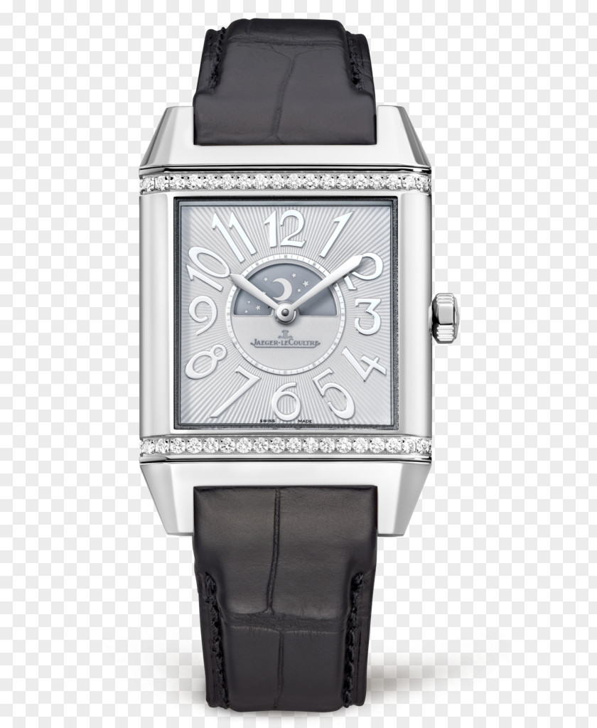 Jaeger-LeCoultre Watch Watches Silver Black Female Form Reverso Clock Jewellery PNG