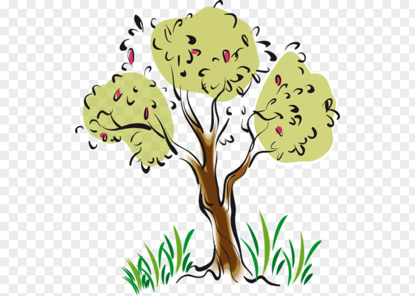 Tree Floral Design Clip Art PNG