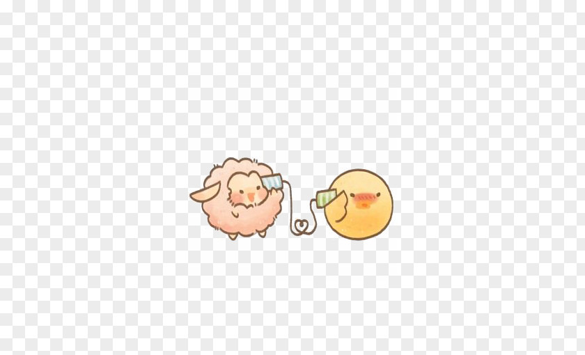 Cartoon Sheep Painted Illustration PNG