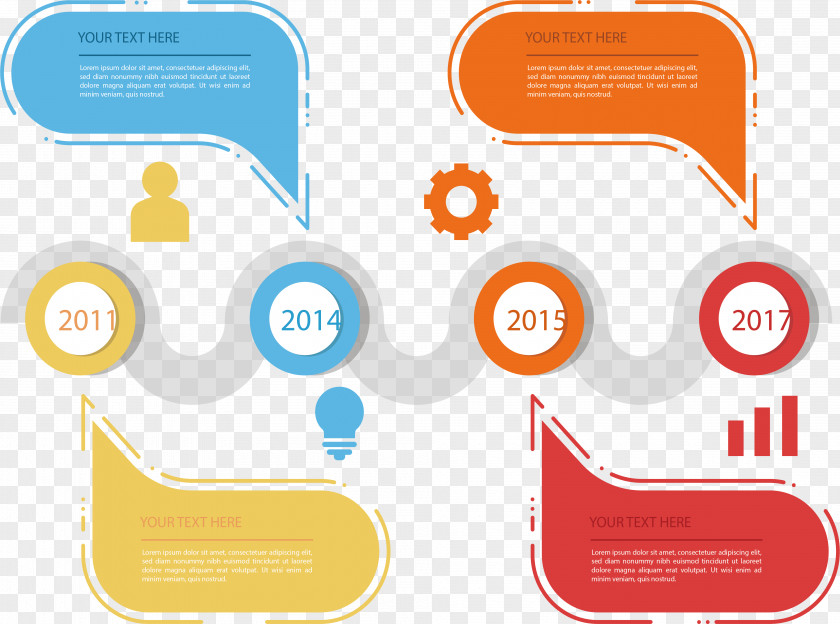 Color Timeline Graphic Design Flowchart PNG