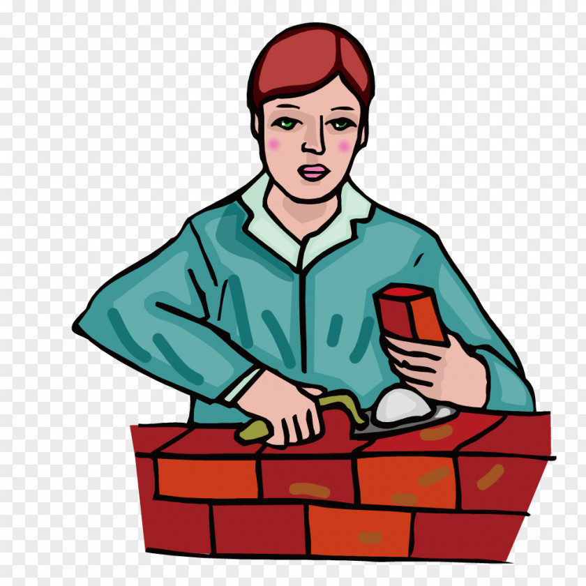Drywall Man Bricklayer Animation Clip Art PNG
