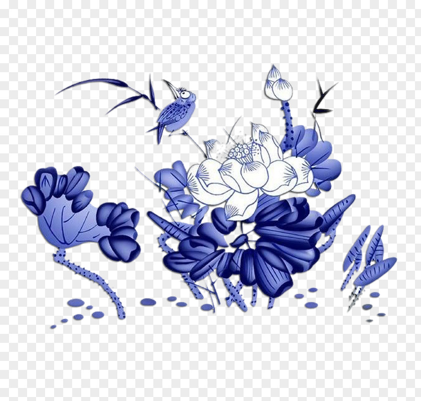 Lotus Leaf Album Blue And White Pottery Clip Art PNG