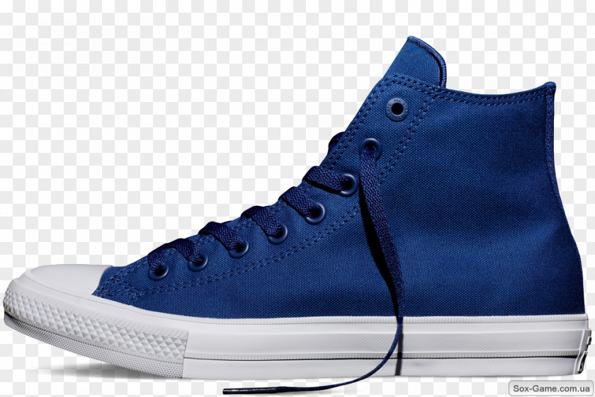 Blue Converse Chuck Taylor All-Stars CT II Hi Black/ White Shoe Sneakers PNG