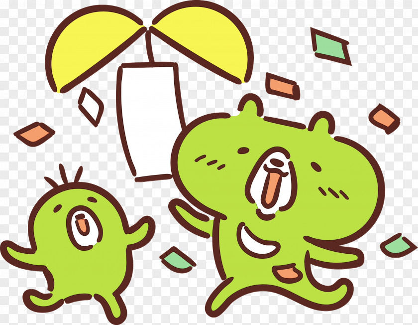 Cartoon Yellow Plant Line Happiness PNG