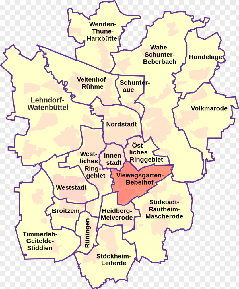 Map Ortsteil Stadtbezirk Hauptbahnhof Braunschweig Wikipedia PNG