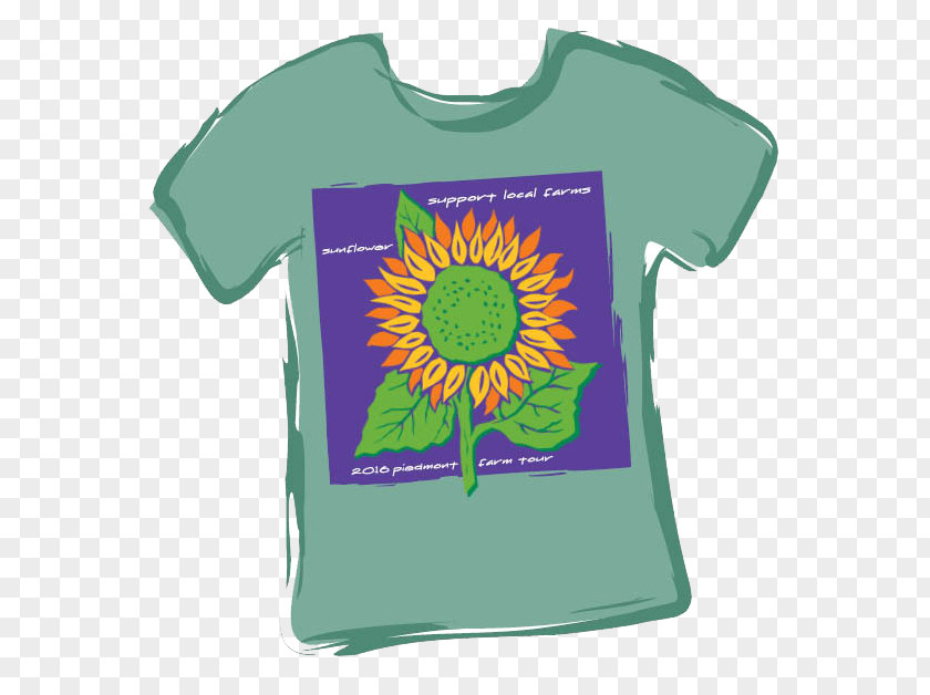 T-shirt Green Sleeve Flower Font PNG