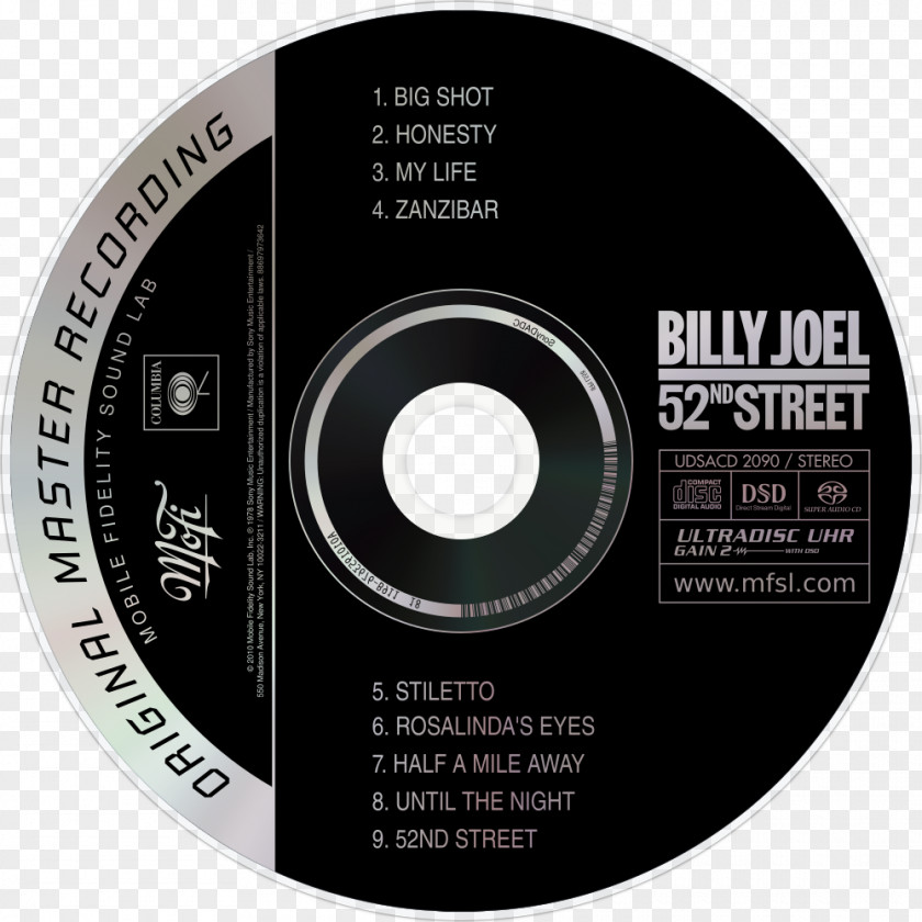 Billy Joel Compact Disc 52nd Street Product Brand Disk Storage PNG