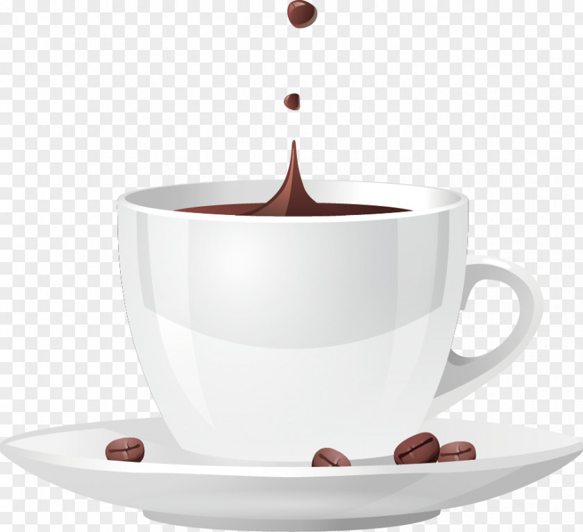 Coffee Vector Material White Cup PNG