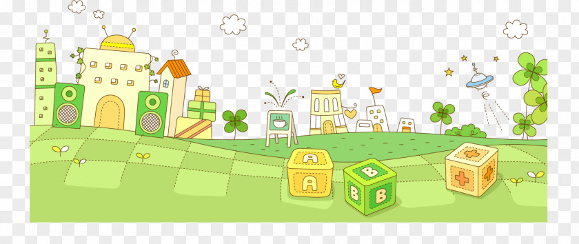 Creative Park Vector Elements Download Cartoon Illustration PNG