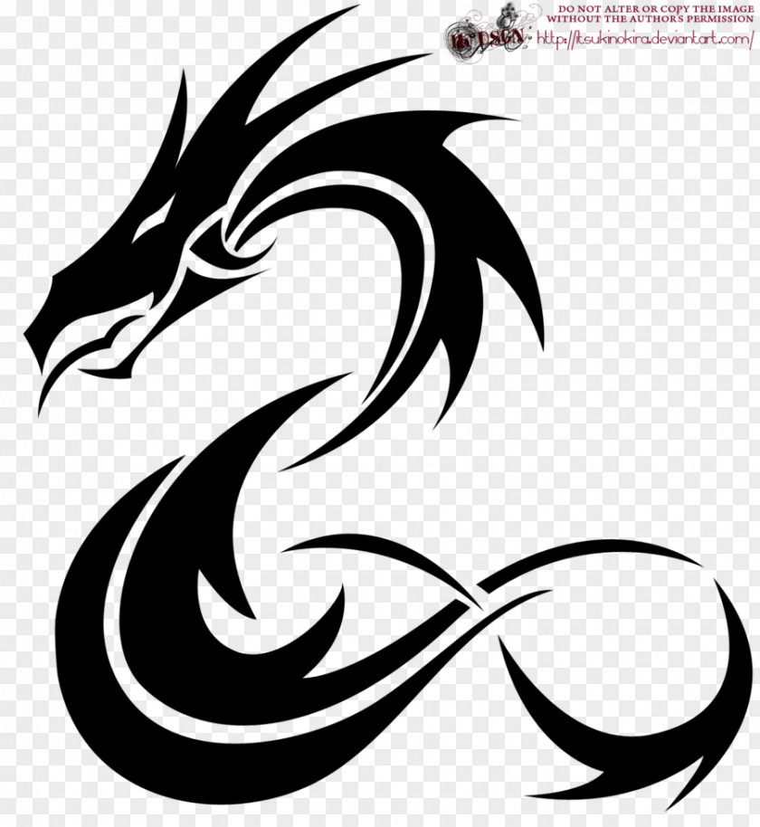 Simple Dragon Tattoo Japanese Idea Clip Art PNG