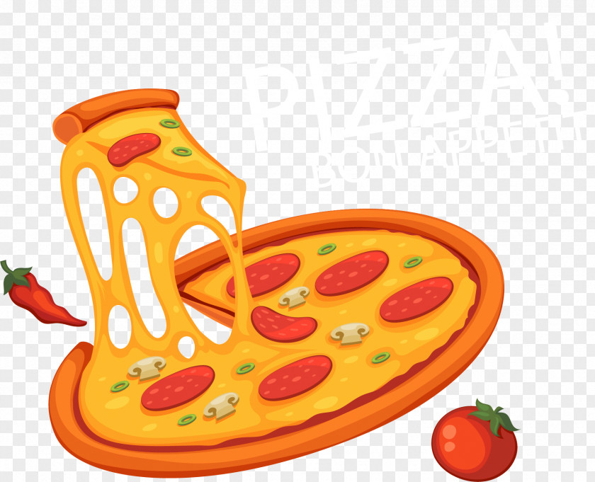 Vector Hand Painted Cheese Pizza T-shirt Euclidean PNG