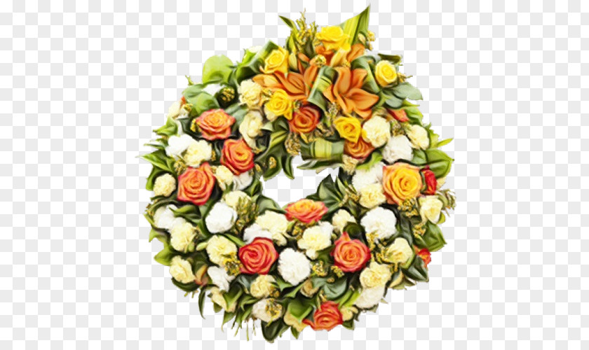 Garden Roses Wreath Cut Flowers PNG