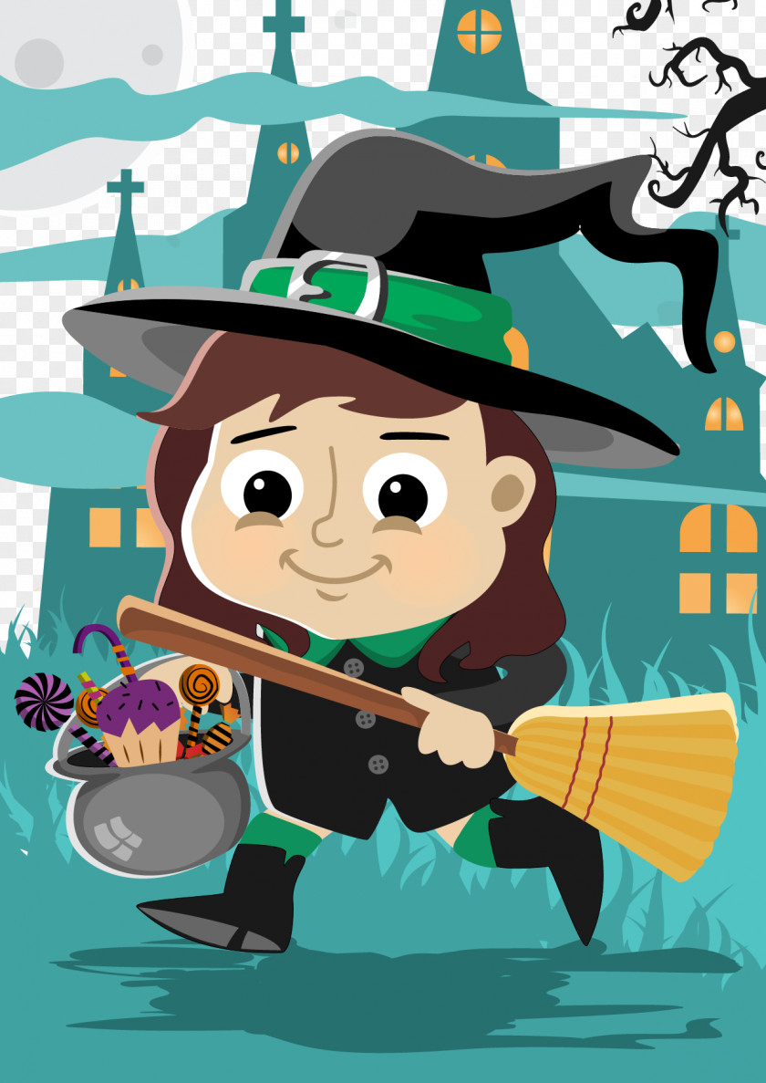 Vector Witch Halloween Boszorkxe1ny Euclidean Disguise PNG