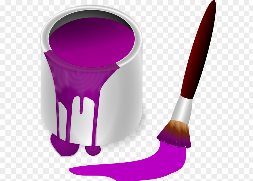 Cliparts Pink Paint Bucket Brush Clip Art PNG