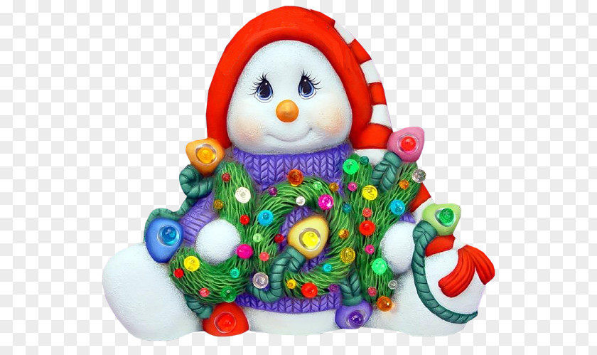 Cute Snowman Christmas Ornament Day Card PNG