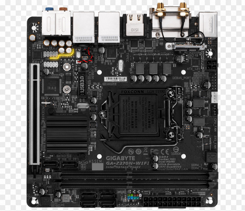 Motherboard Mini-ITX LGA 1151 GIGABYTE Gigabyte GA-Z270N-GAMING 5 DDR4 SDRAM PNG