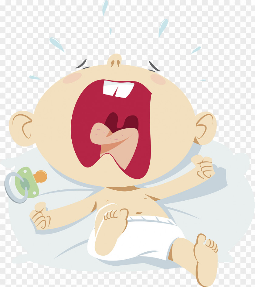 Baby Sick, Pain, Cry Wah Crying Drawing Illustration PNG