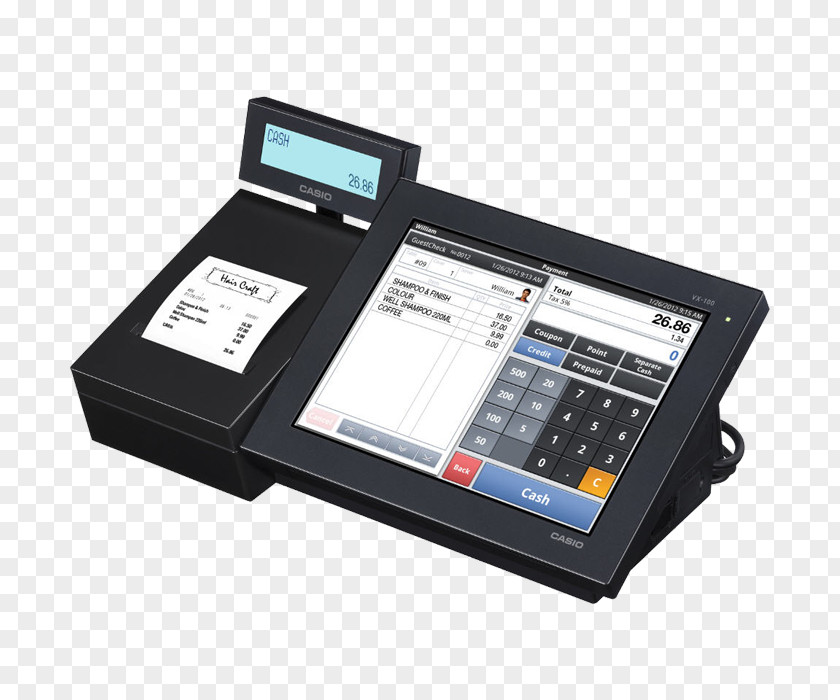 Cash Register Point Of Sale Casio Sales Touchscreen PNG