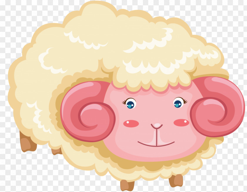 Free Sheep Vector Food Product Illustration Pink M Animal PNG