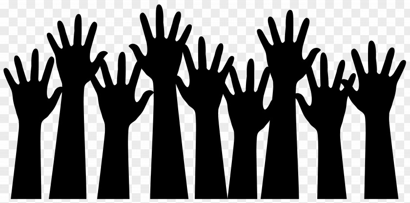 Hands Up Silhouette Handshake Clip Art PNG