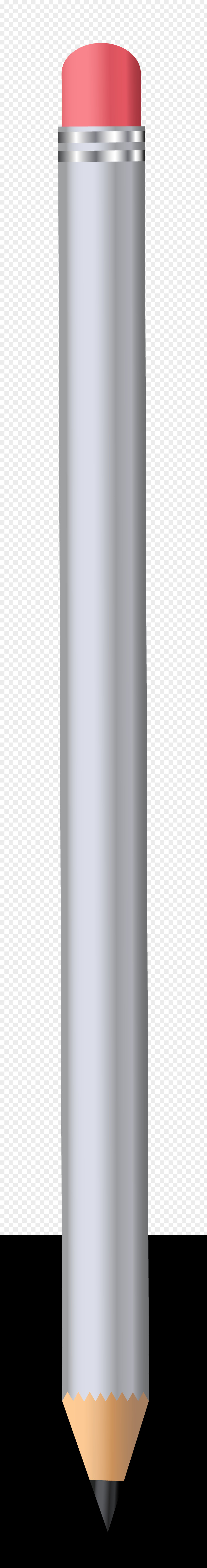 Silver Pencil Clipart Image Cylinder Design Product PNG