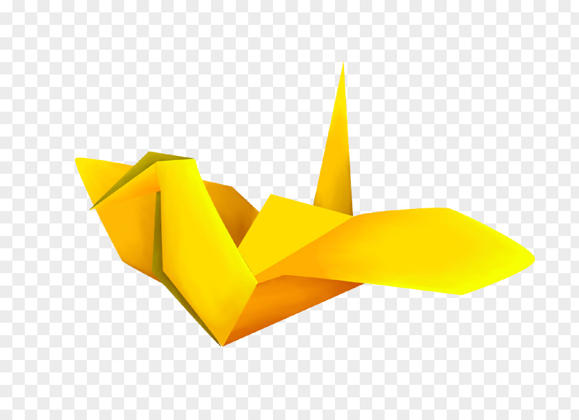 Yellow Crane Origami Paper Orizuru PNG