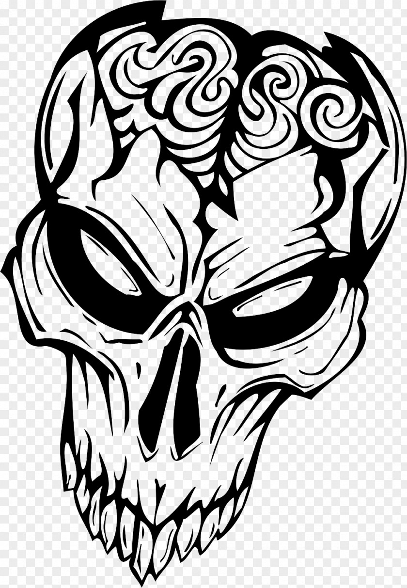 Skull Decal Trick Your Mind Drawing PNG