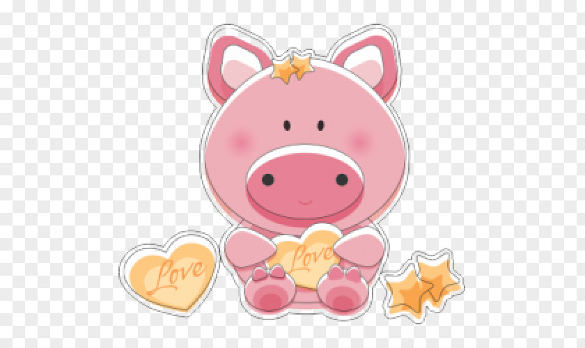 Sticker Heart Pink Cartoon Nose Snout PNG