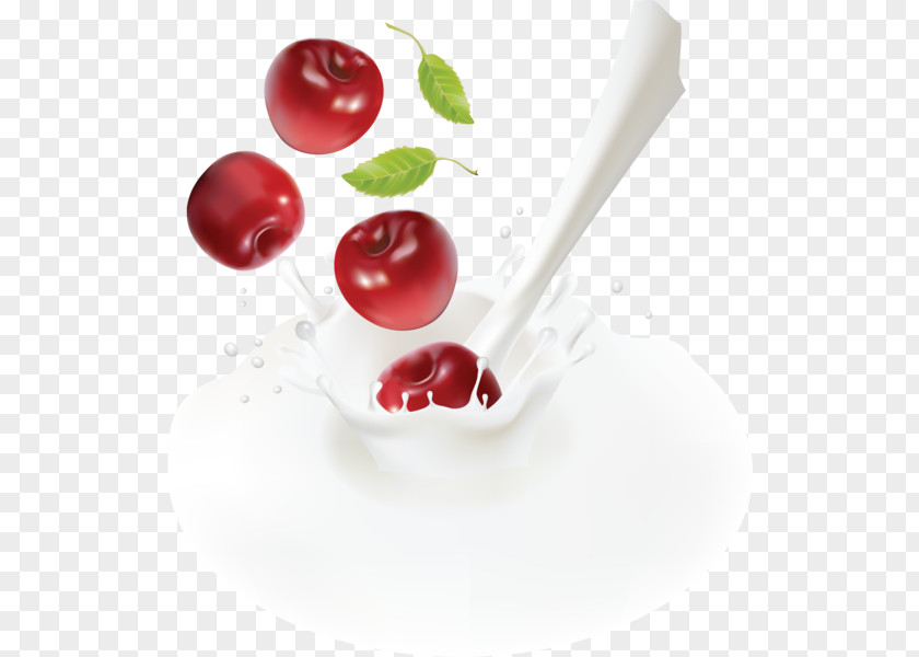 Milk Fruit Cherry Clip Art PNG