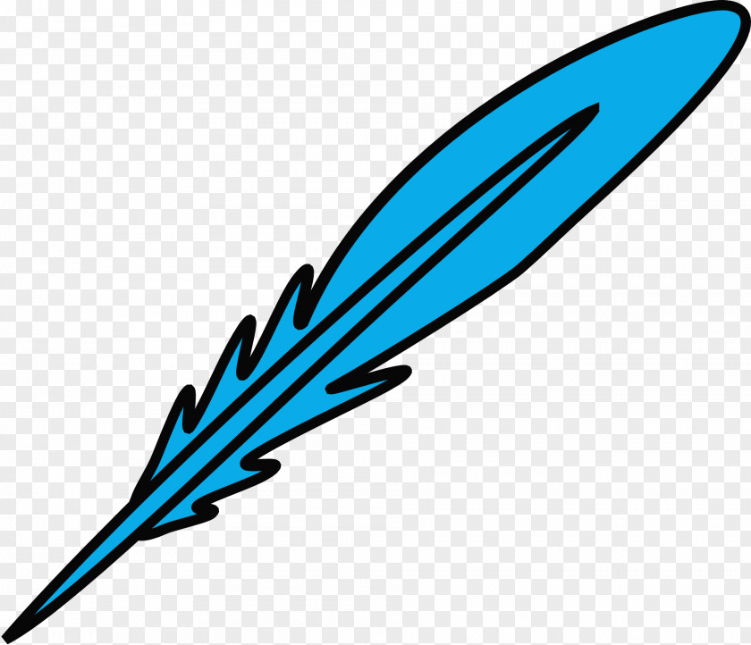 Blue Feather Quill Clip Art PNG