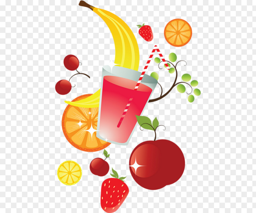 Cocktail Illustration Strawberry Garnish Orange Drink Non-alcoholic PNG