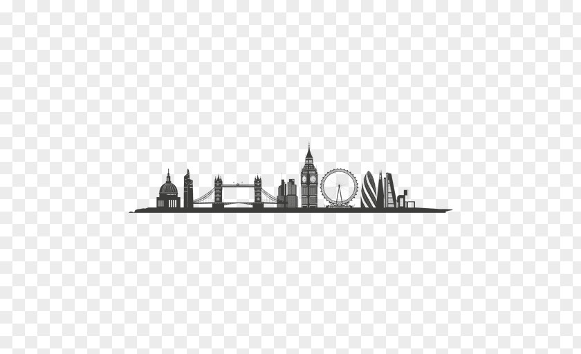 London Skyline Silhouette Graphic Design PNG