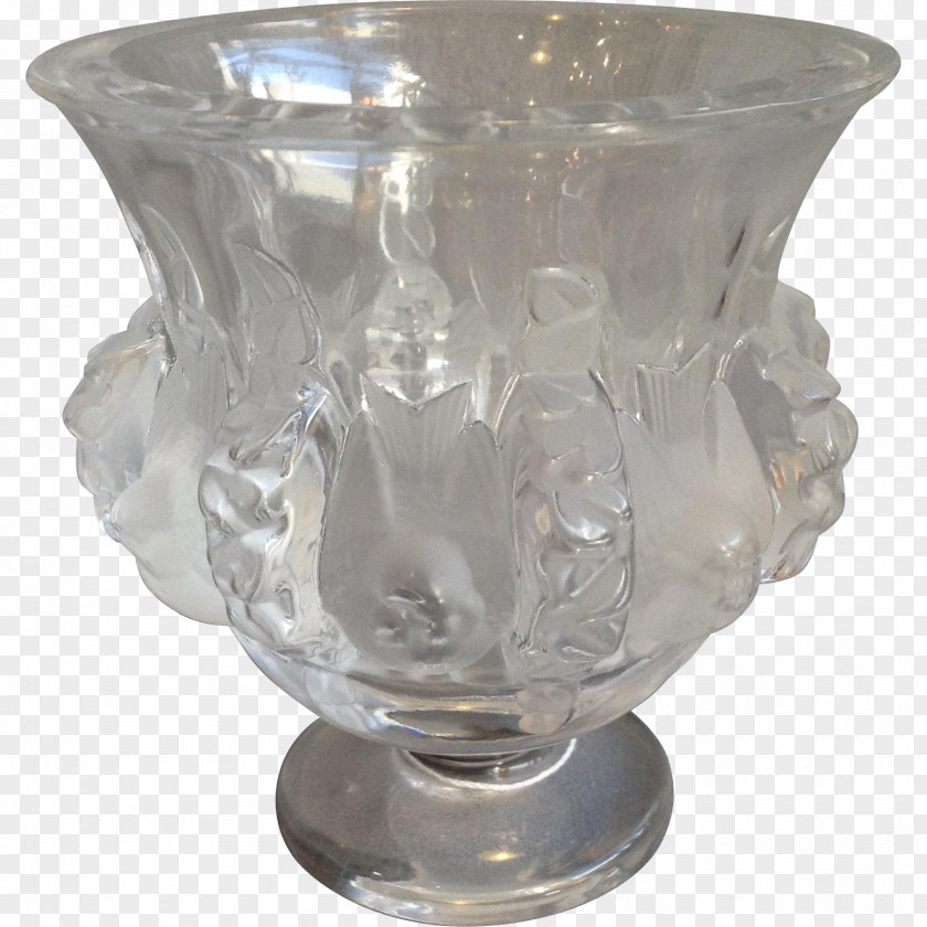 Vase Frosted Glass Lalique Wine PNG