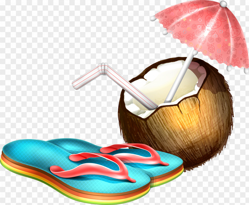 Sandals Coconut Water Cocktail Drinking Straw PNG