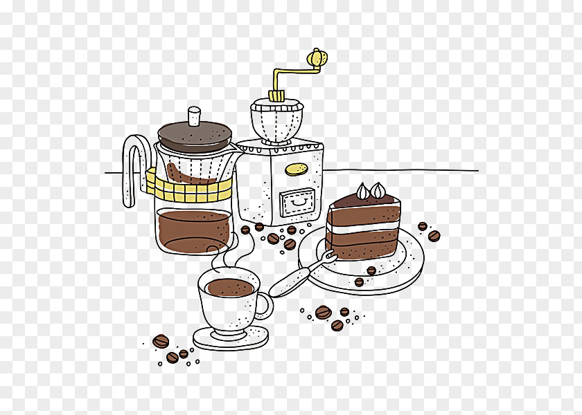 Coffee Illustration Cafe Drawing PNG