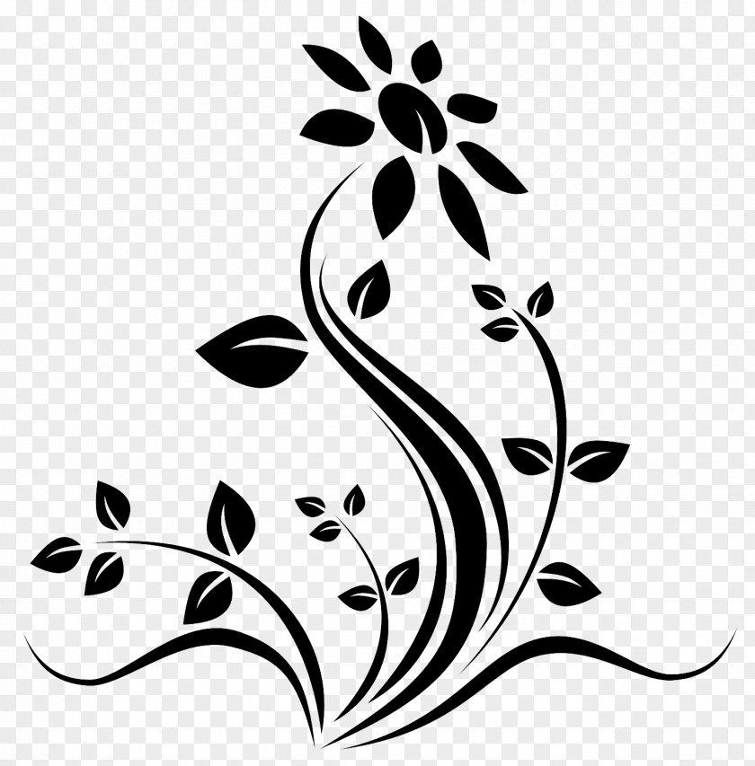 Paw Plant Flower Line Art PNG