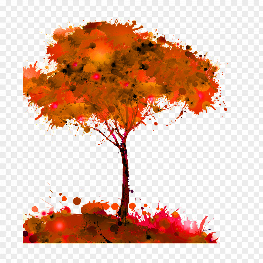 Red Tree Free Buckle Material Gratis PNG