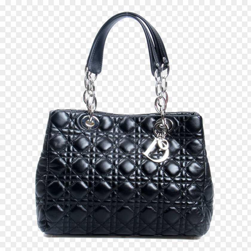 Dior Black Laptop Diana Package Tote Bag Christian SE Handbag Leather PNG