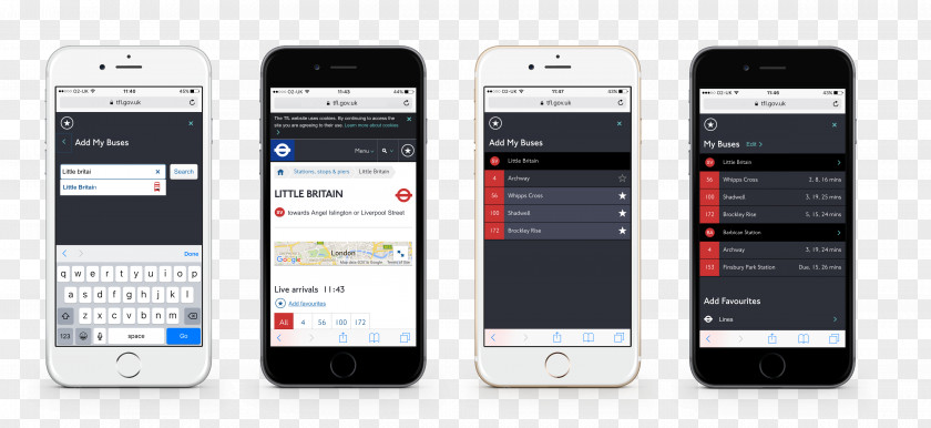 Mobile Mockup Bus Stop Transport For London Buses Handheld Devices PNG