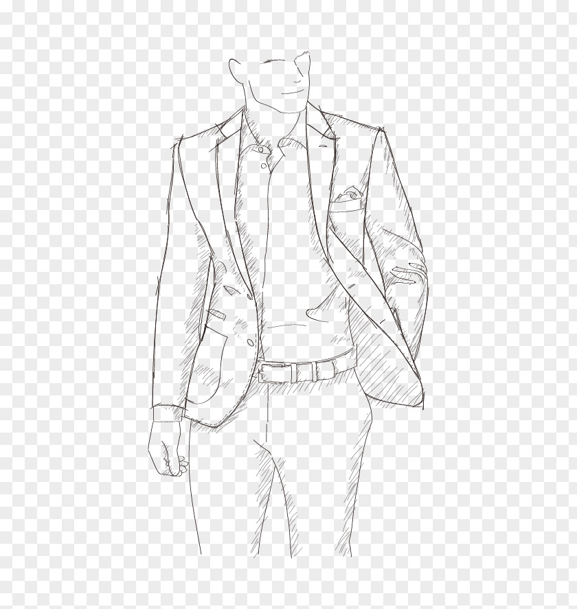 Suit Drawing Line Art Lapel Sketch PNG