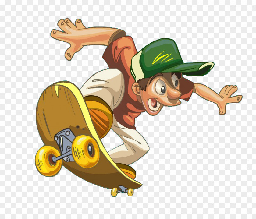 Funny Cartoon Skateboard Skateboarding PNG