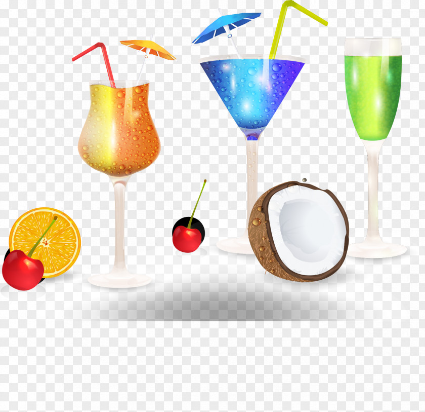 Vector Painted Cocktail Garnish Juice Non-alcoholic Drink PNG