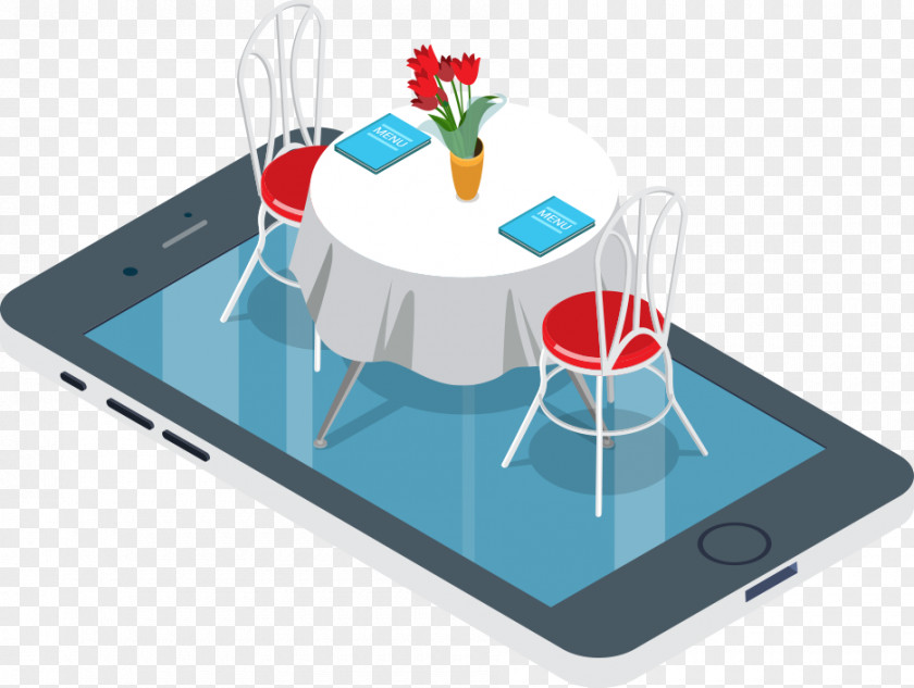 Vector Table On The Phone Restaurant Cafe Caterer Take-out PNG