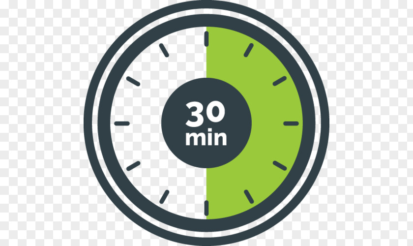 30 Minutes Clock Face Digital PNG