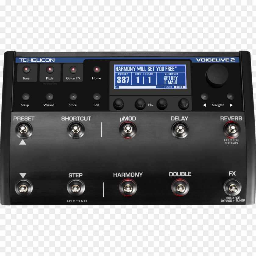 TC-Helicon VoiceLive 2 Effects Processors & Pedals Play Vocal Harmony PNG